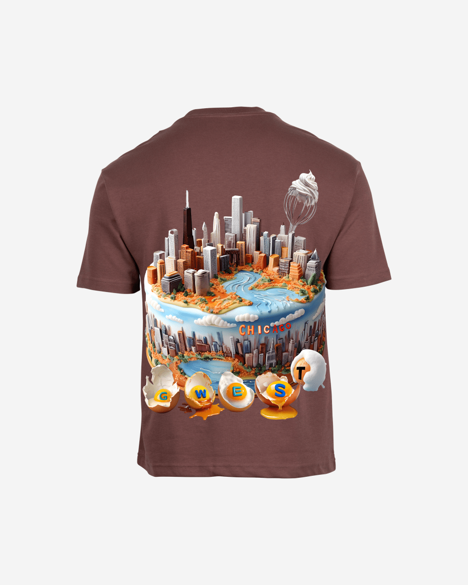 G West Mens Oversized Chicago Cake Tee