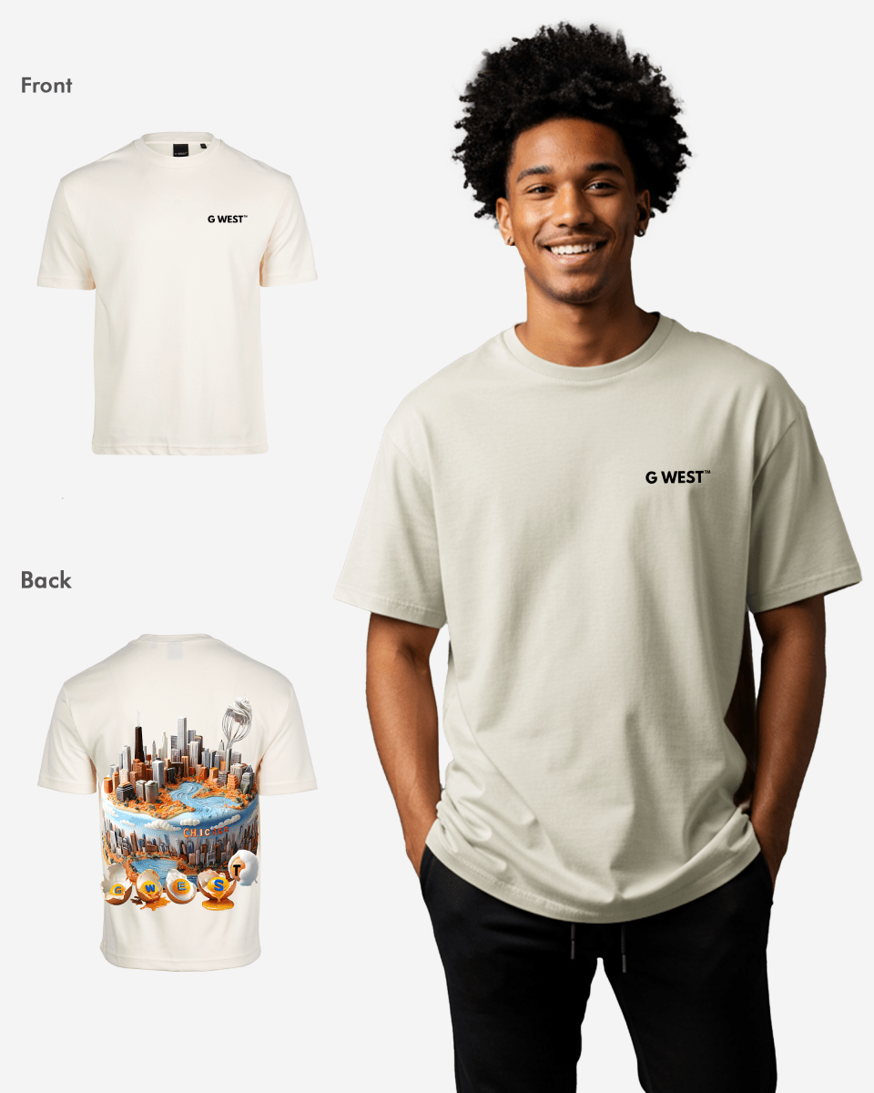 G West Mens Oversized Chicago Cake Tee