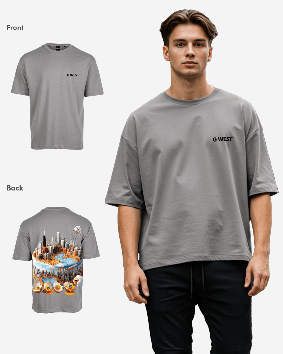 G West Mens Oversized Chicago Cake Tee