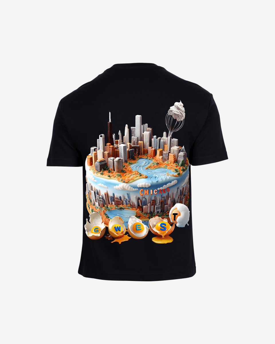 G West Mens Oversized Chicago Cake Tee