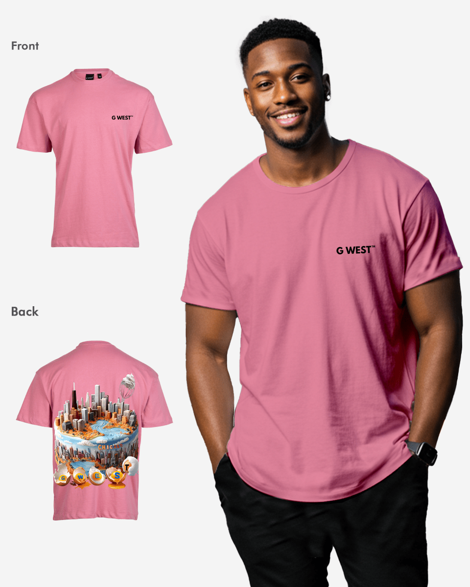 G West Mens Oversized Chicago Cake Tee