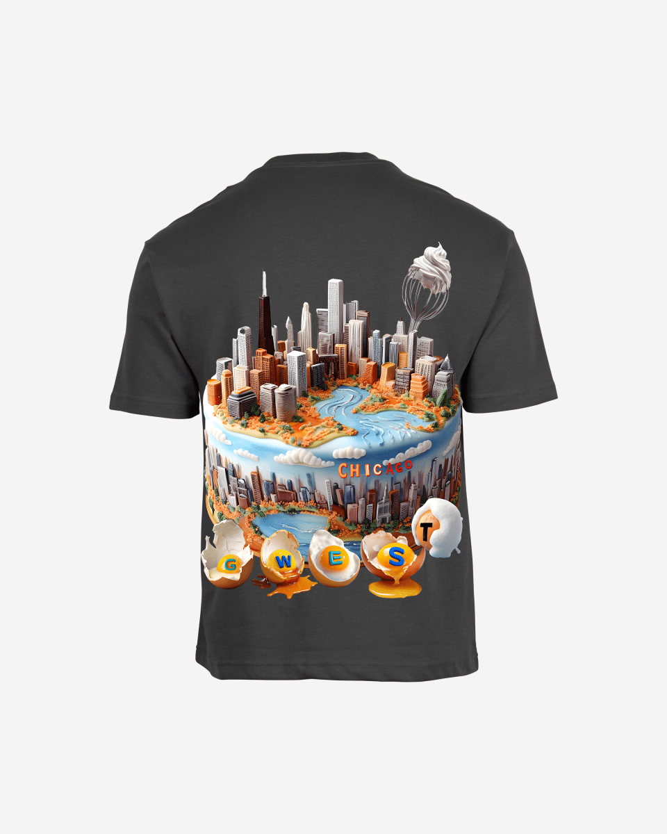 G West Mens Oversized Chicago Cake Tee
