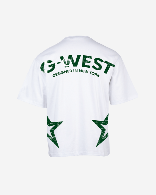 G West Mens Oversized Cricket White T-Shirt