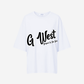 G West Womens Oversized Cursive Logo Black Tee