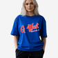 G West Womens Oversized Cursive Logo Black Tee