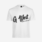 G West Mens Oversized Cursive Logo Black Tee