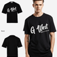 G West Mens Oversized Cursive Logo Black Tee