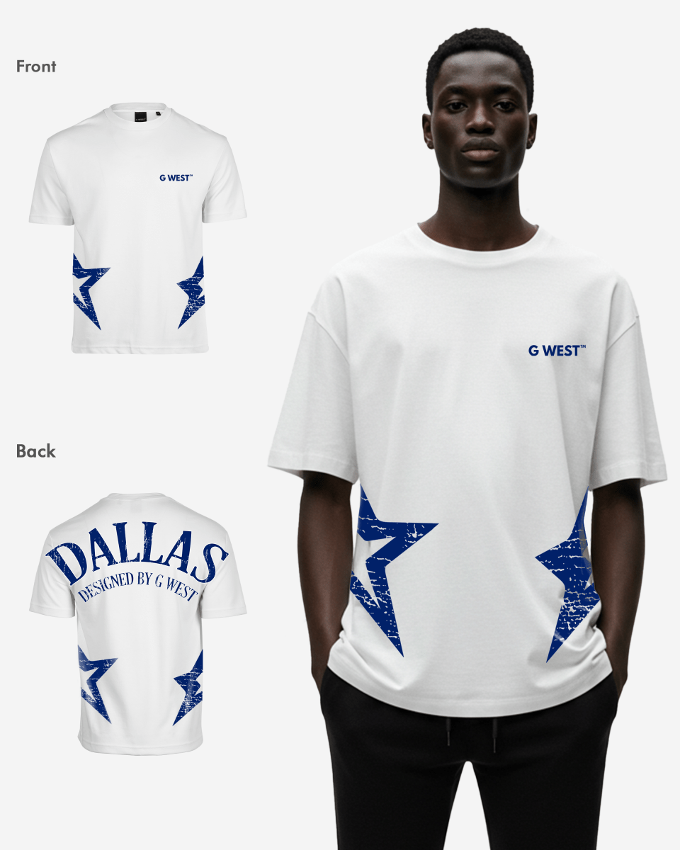 G West Mens Oversized Dallas Logo Tee