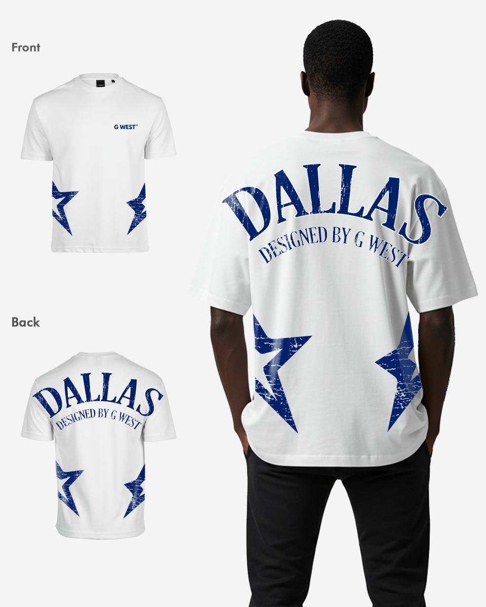 G West Mens Oversized Dallas Logo Tee