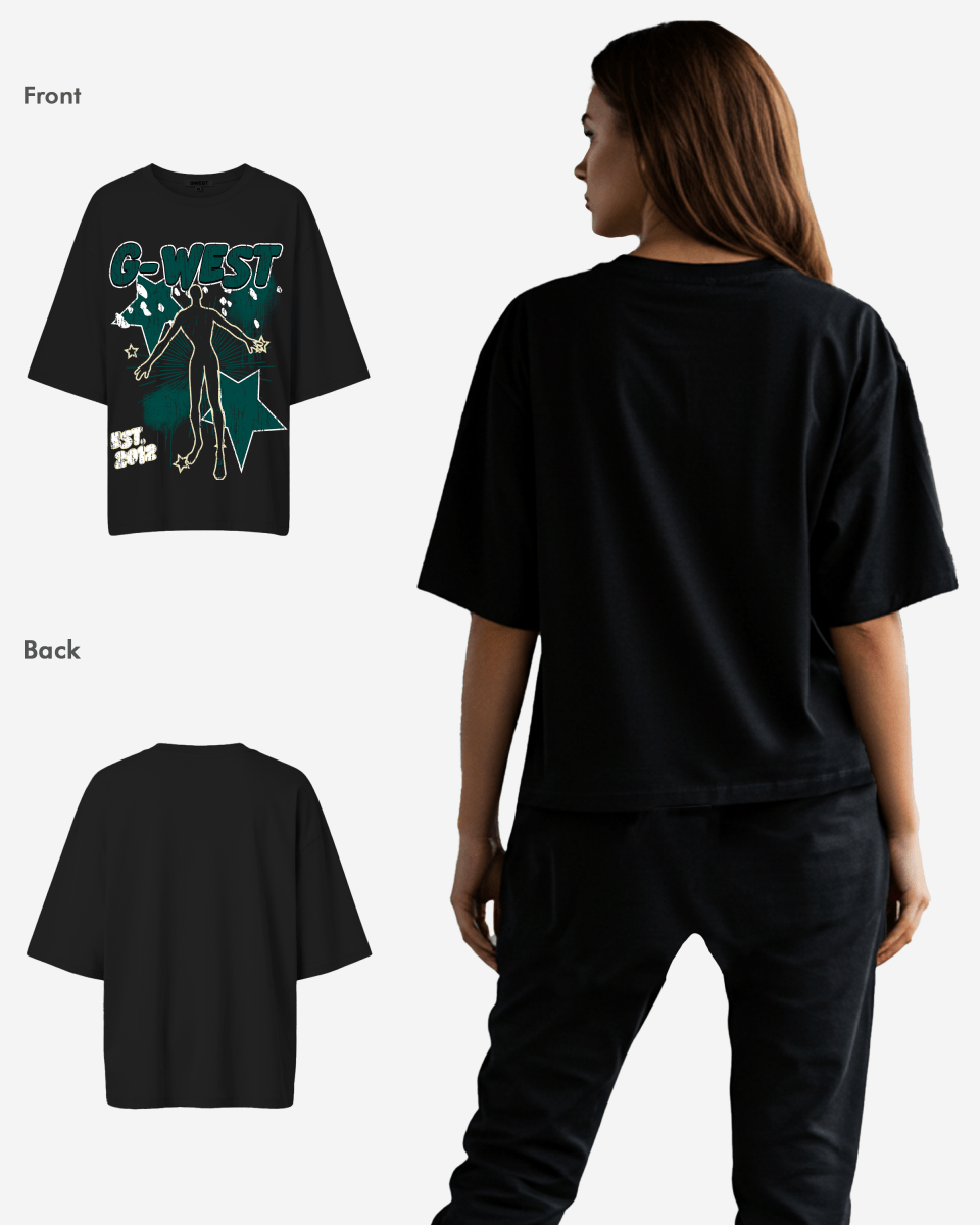 G West Womens Oversized Dazzling Dynamo T Shirt
