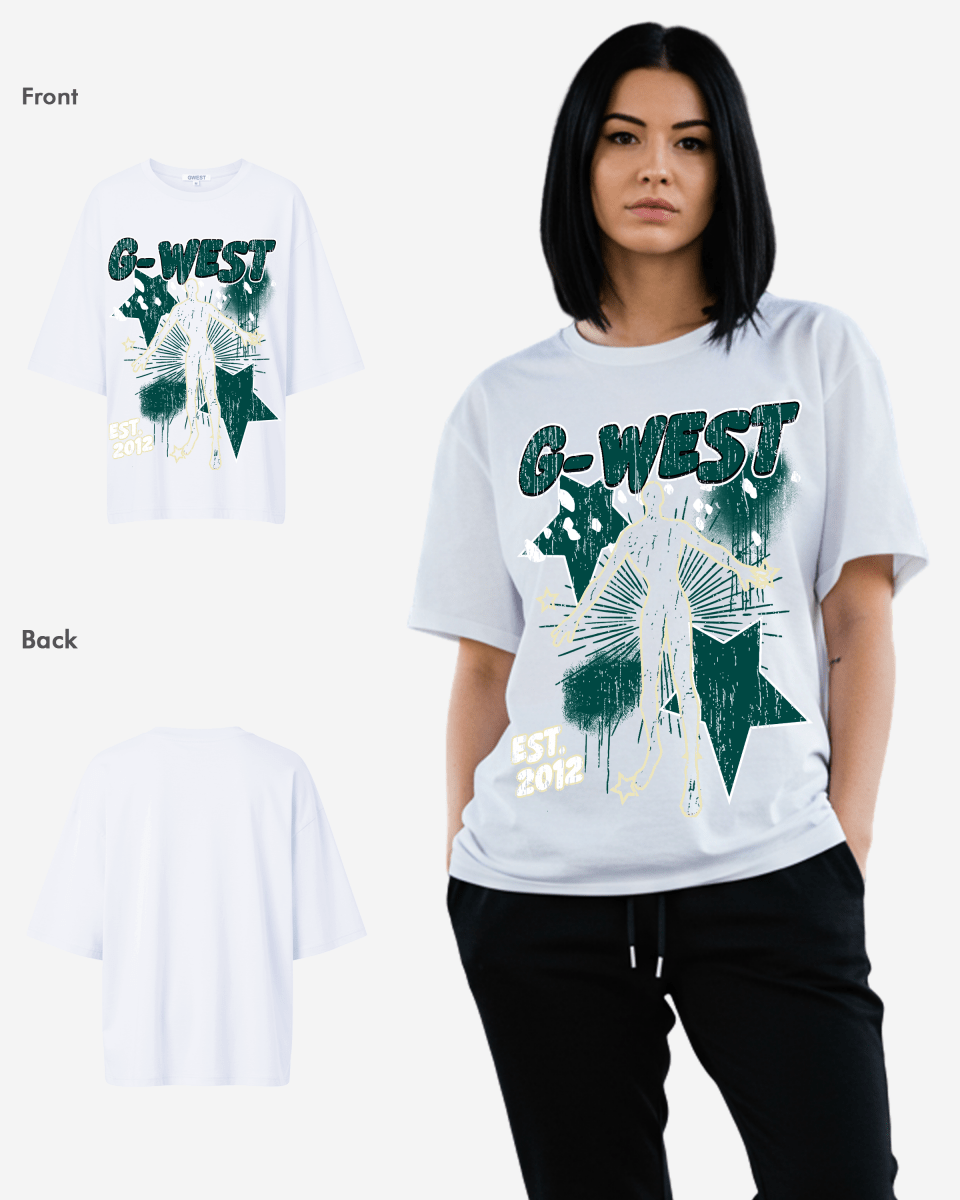 G West Womens Oversized Dazzling Dynamo T Shirt