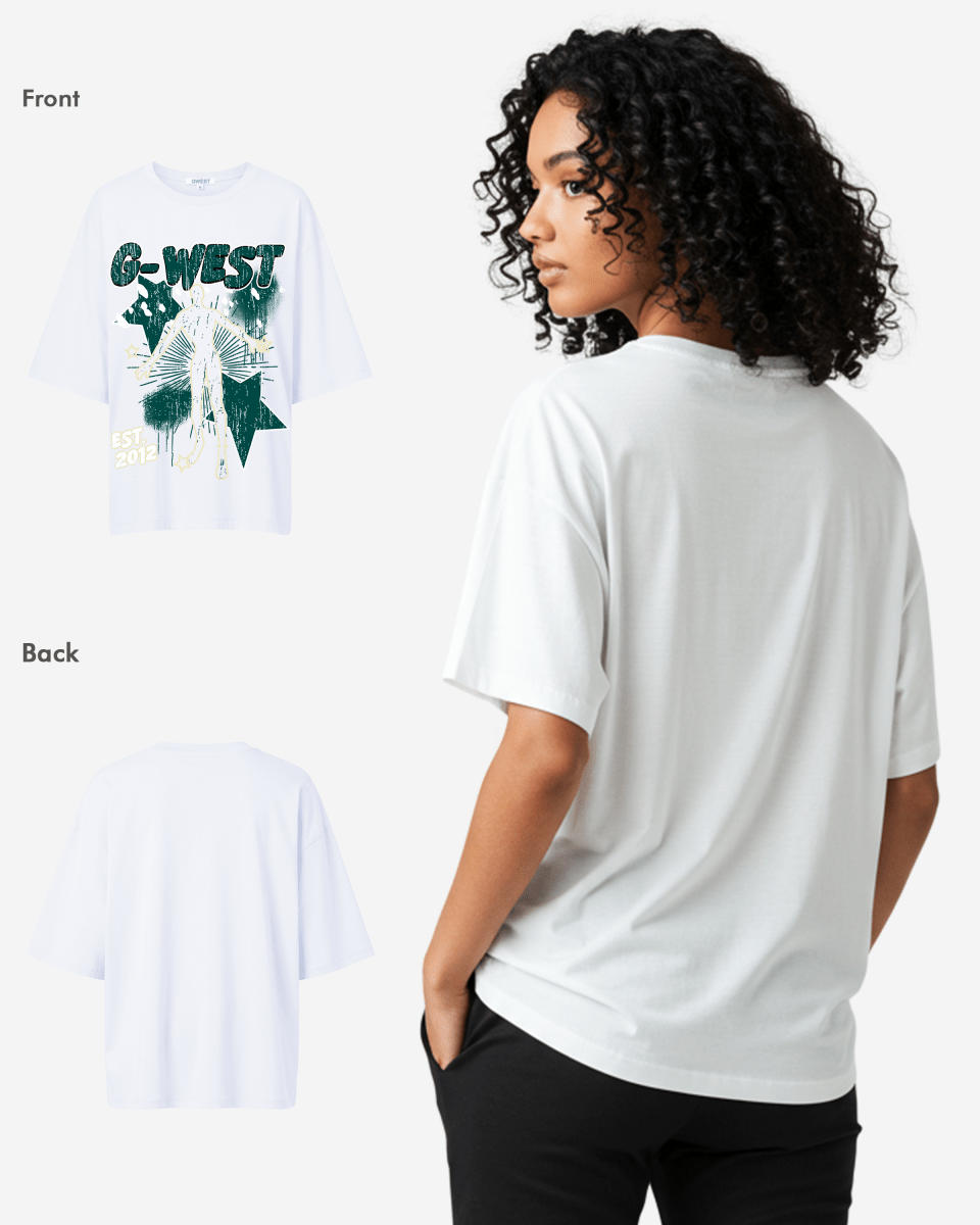 G West Womens Oversized Dazzling Dynamo T Shirt