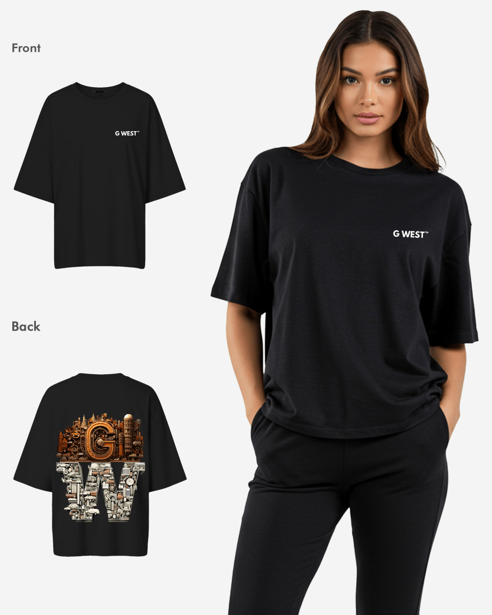 G West Womens OVERSIZED DETROIT MOTORCITY T-SHIRT