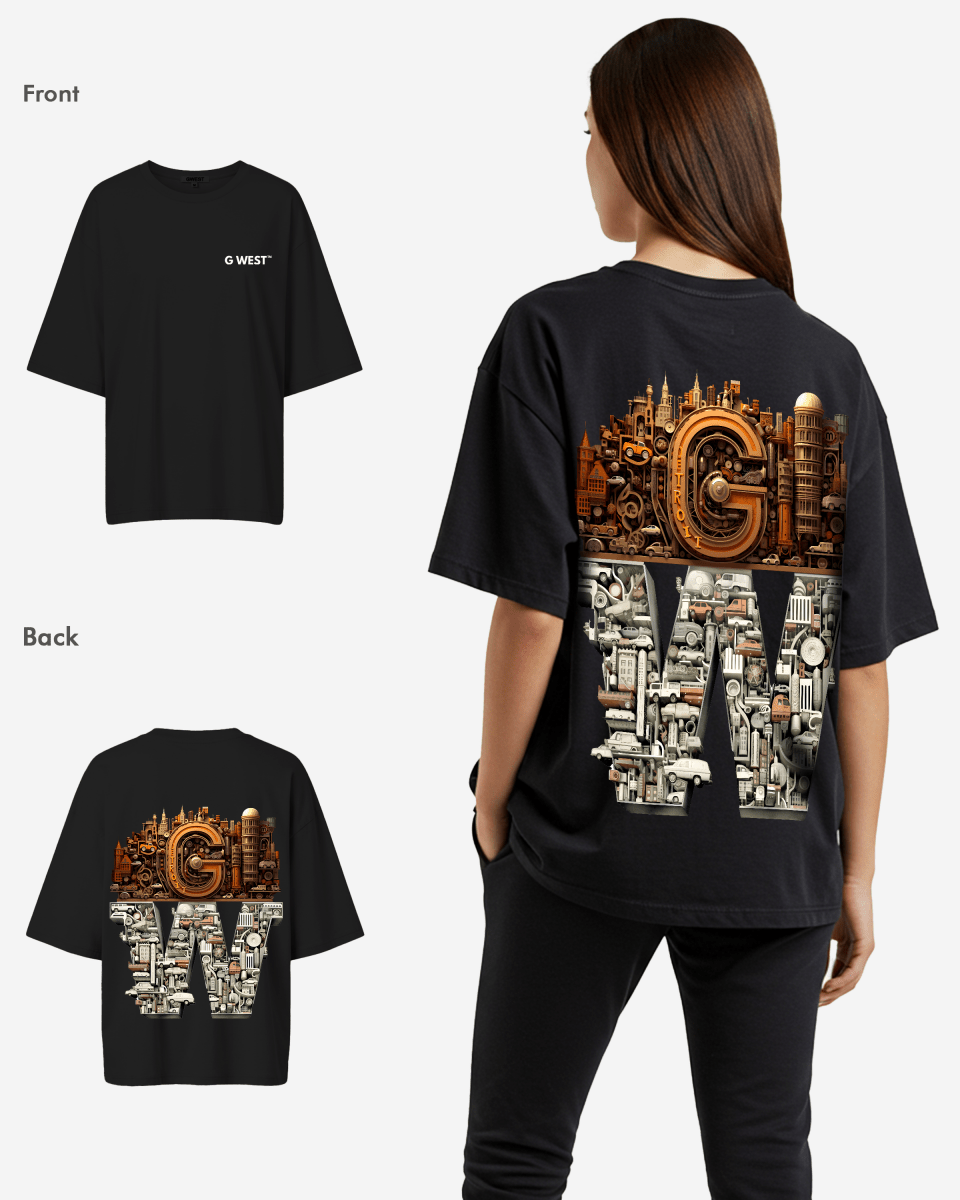 G West Womens OVERSIZED DETROIT MOTORCITY T-SHIRT