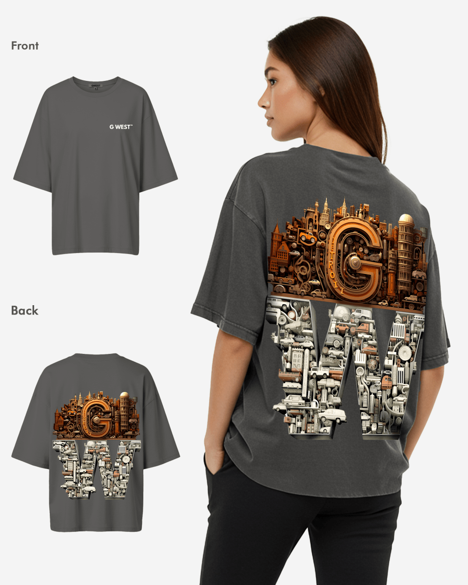 G West Womens OVERSIZED DETROIT MOTORCITY T-SHIRT