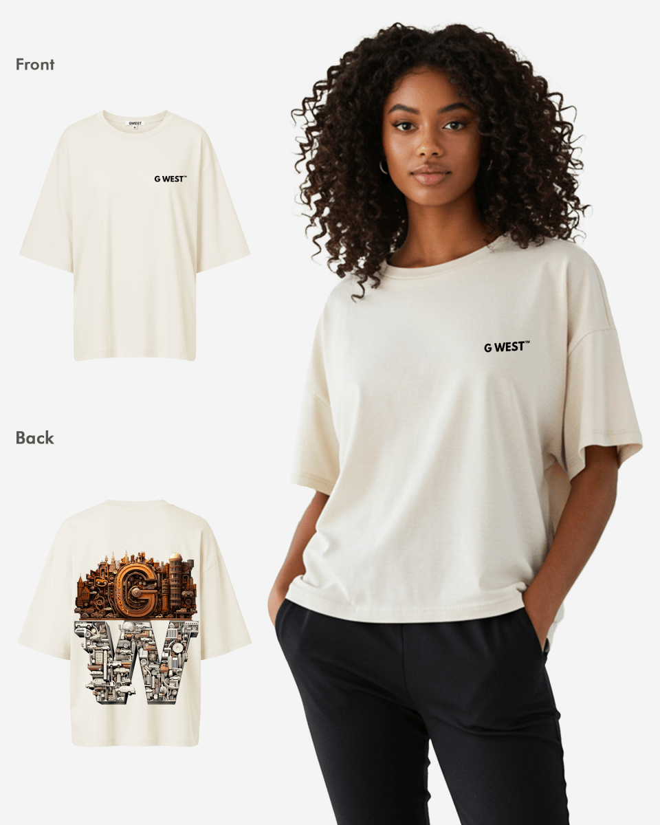 G West Womens OVERSIZED DETROIT MOTORCITY T-SHIRT