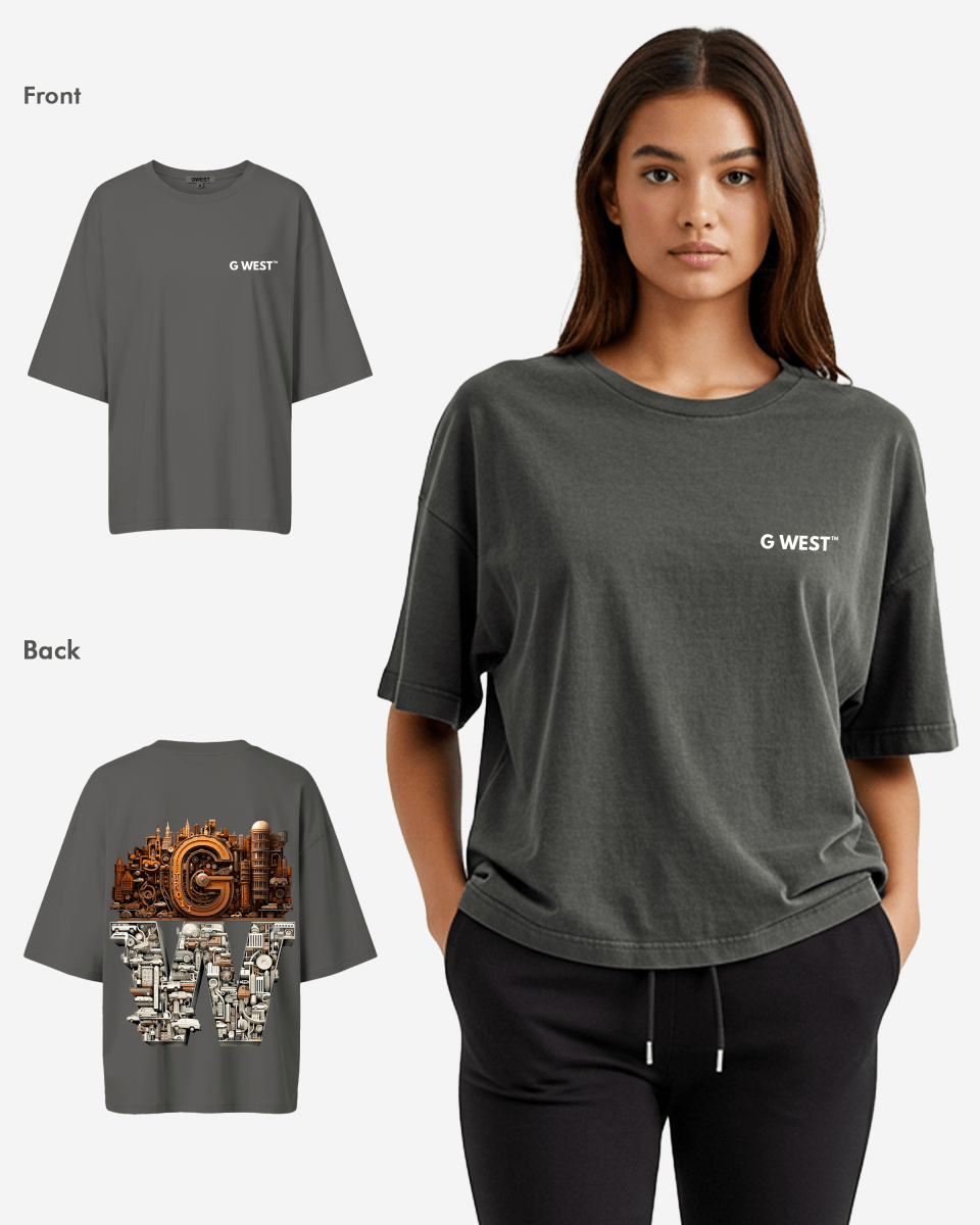 G West Womens OVERSIZED DETROIT MOTORCITY T-SHIRT