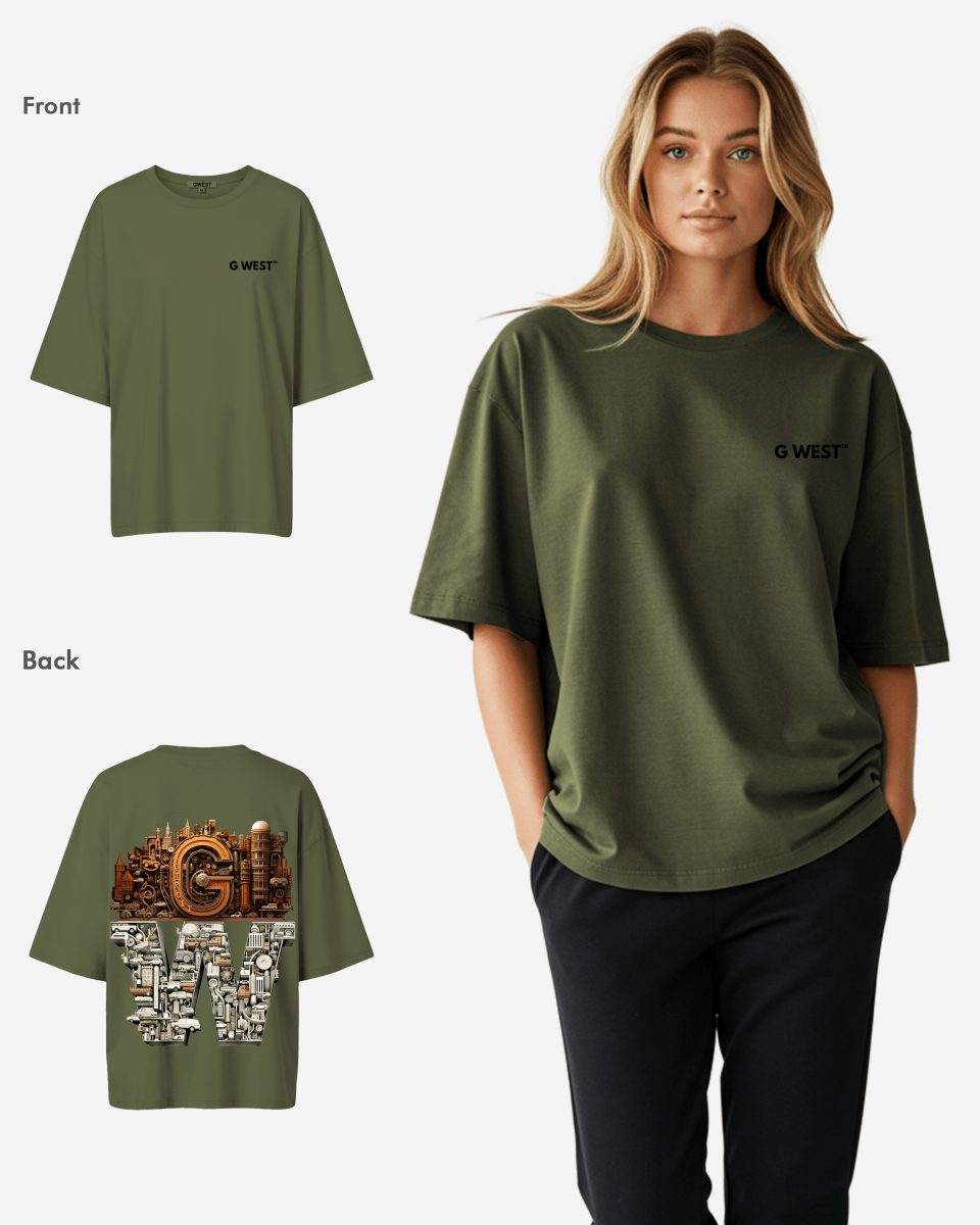 G West Womens OVERSIZED DETROIT MOTORCITY T-SHIRT