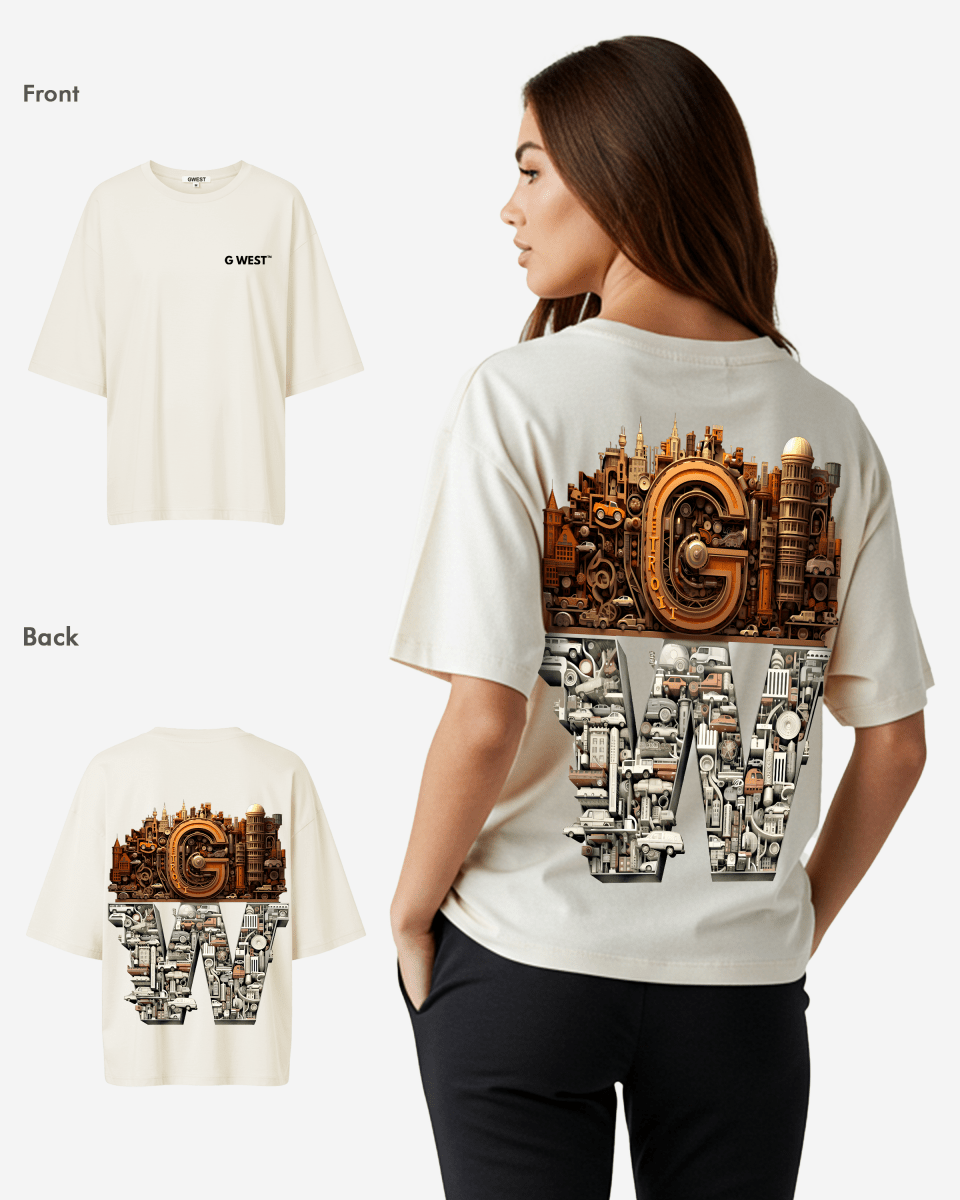 G West Womens OVERSIZED DETROIT MOTORCITY T-SHIRT
