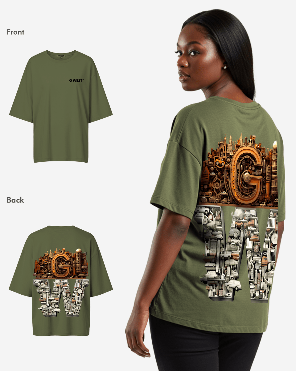 G West Womens OVERSIZED DETROIT MOTORCITY T-SHIRT