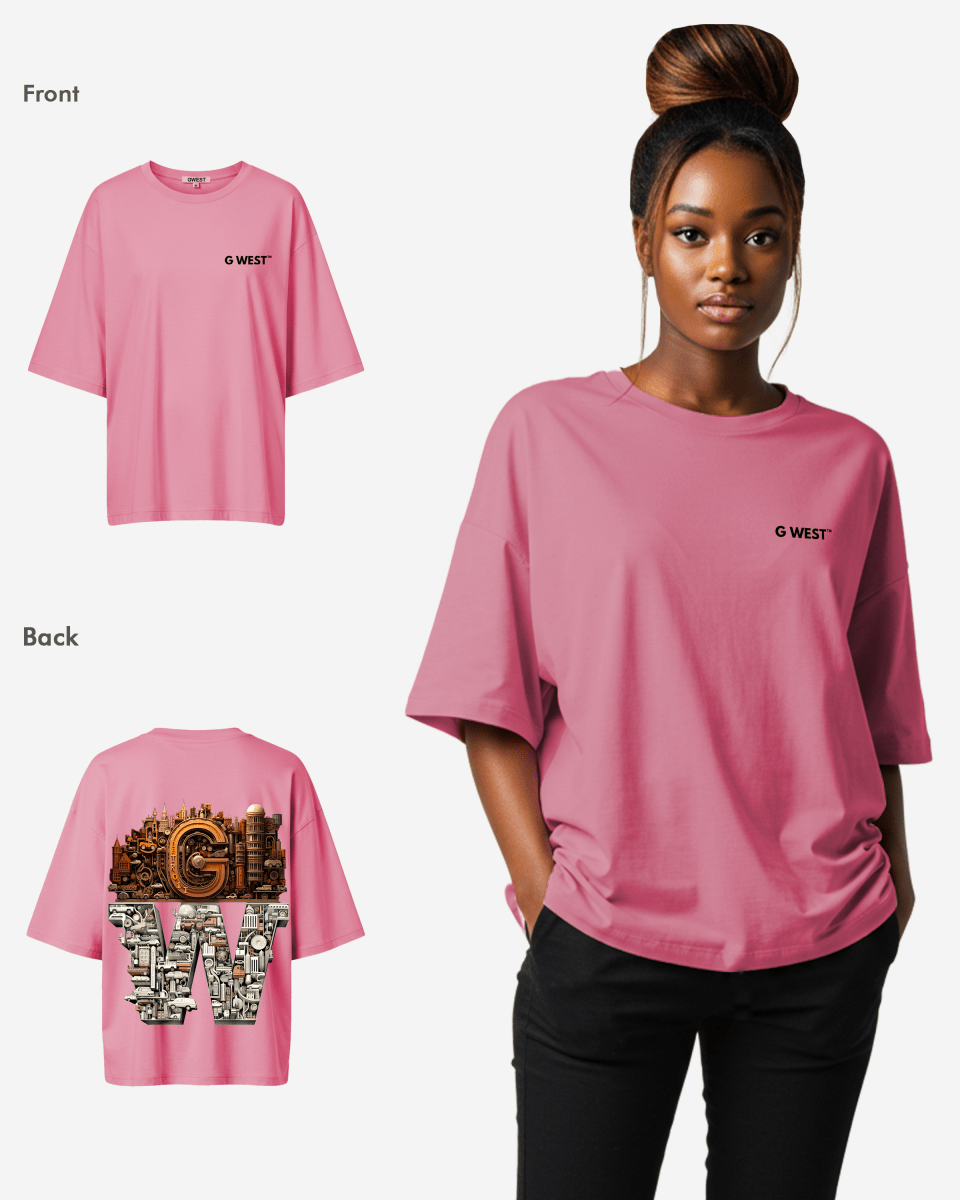 G West Womens OVERSIZED DETROIT MOTORCITY T-SHIRT