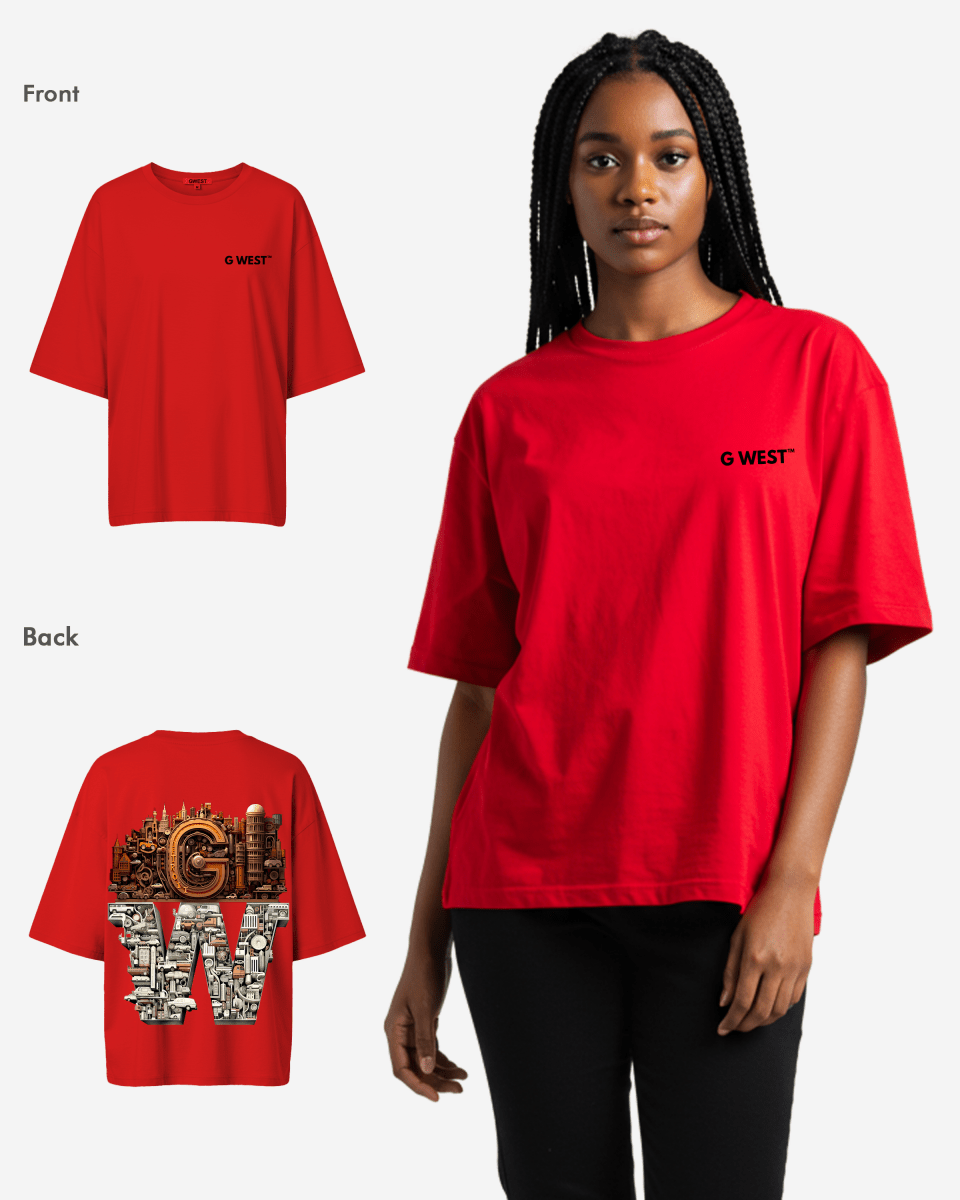 G West Womens OVERSIZED DETROIT MOTORCITY T-SHIRT