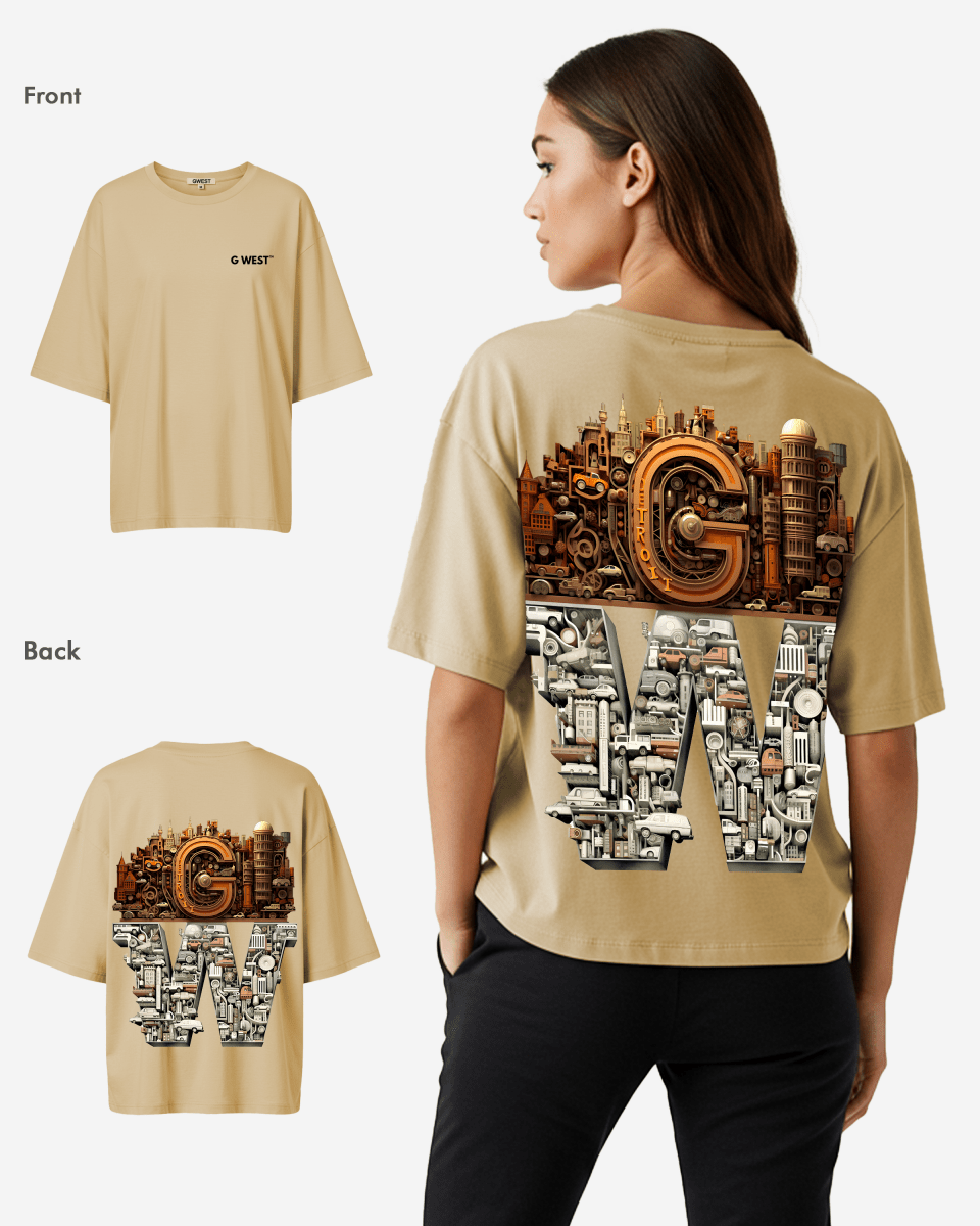G West Womens OVERSIZED DETROIT MOTORCITY T-SHIRT