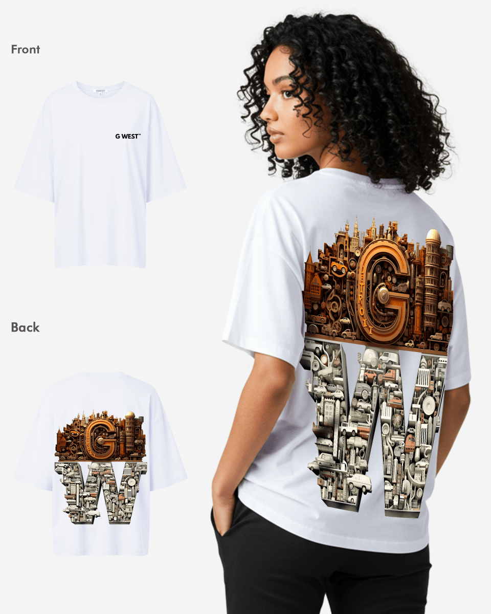 G West Womens OVERSIZED DETROIT MOTORCITY T-SHIRT