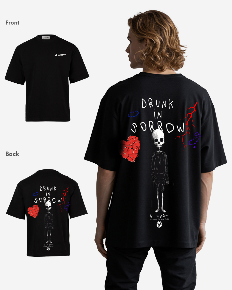 G West Oversized Drunk In Sorrow T-Shirt Mens