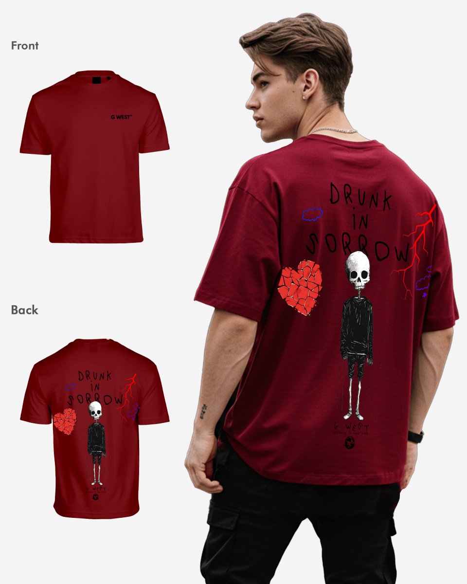 G West Oversized Drunk In Sorrow T-Shirt Mens