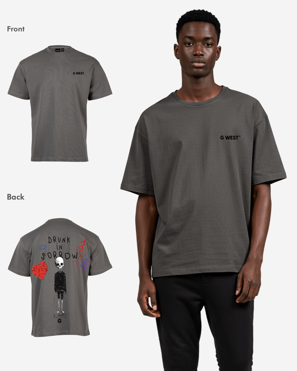 G West Oversized Drunk In Sorrow T-Shirt Mens