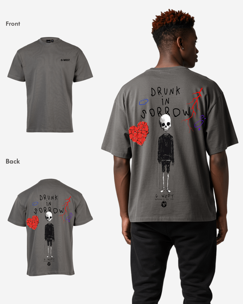 G West Oversized Drunk In Sorrow T-Shirt Mens