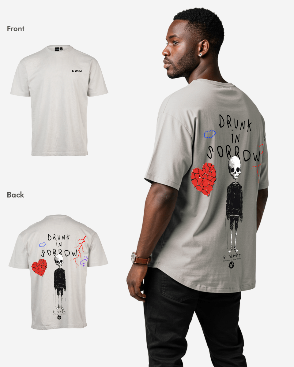 G West Oversized Drunk In Sorrow T-Shirt Mens