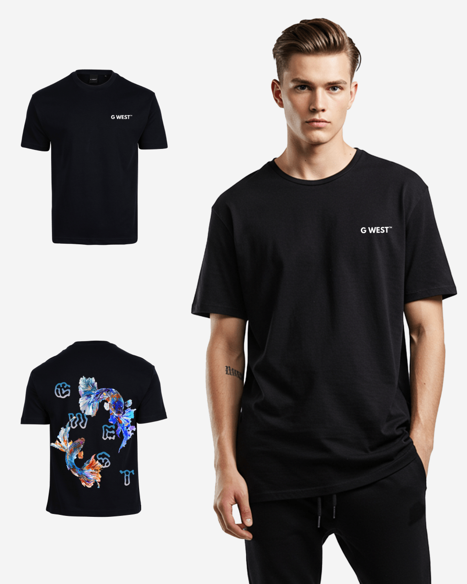 G West Mens Oversized Fish Lifestyle T Shirt