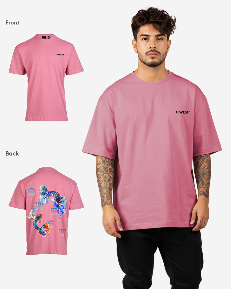 G West Mens Oversized Fish Lifestyle T Shirt