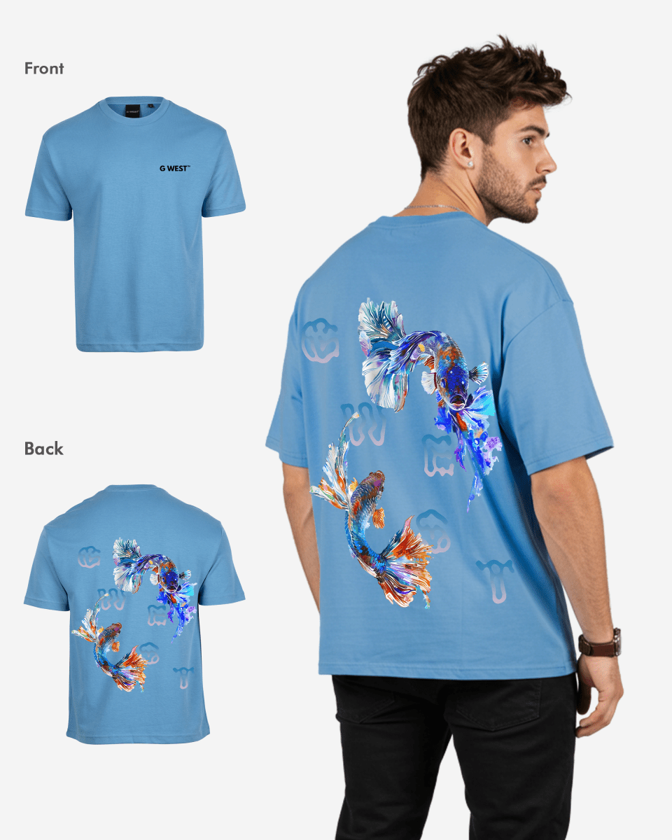 G West Mens Oversized Fish Lifestyle T Shirt