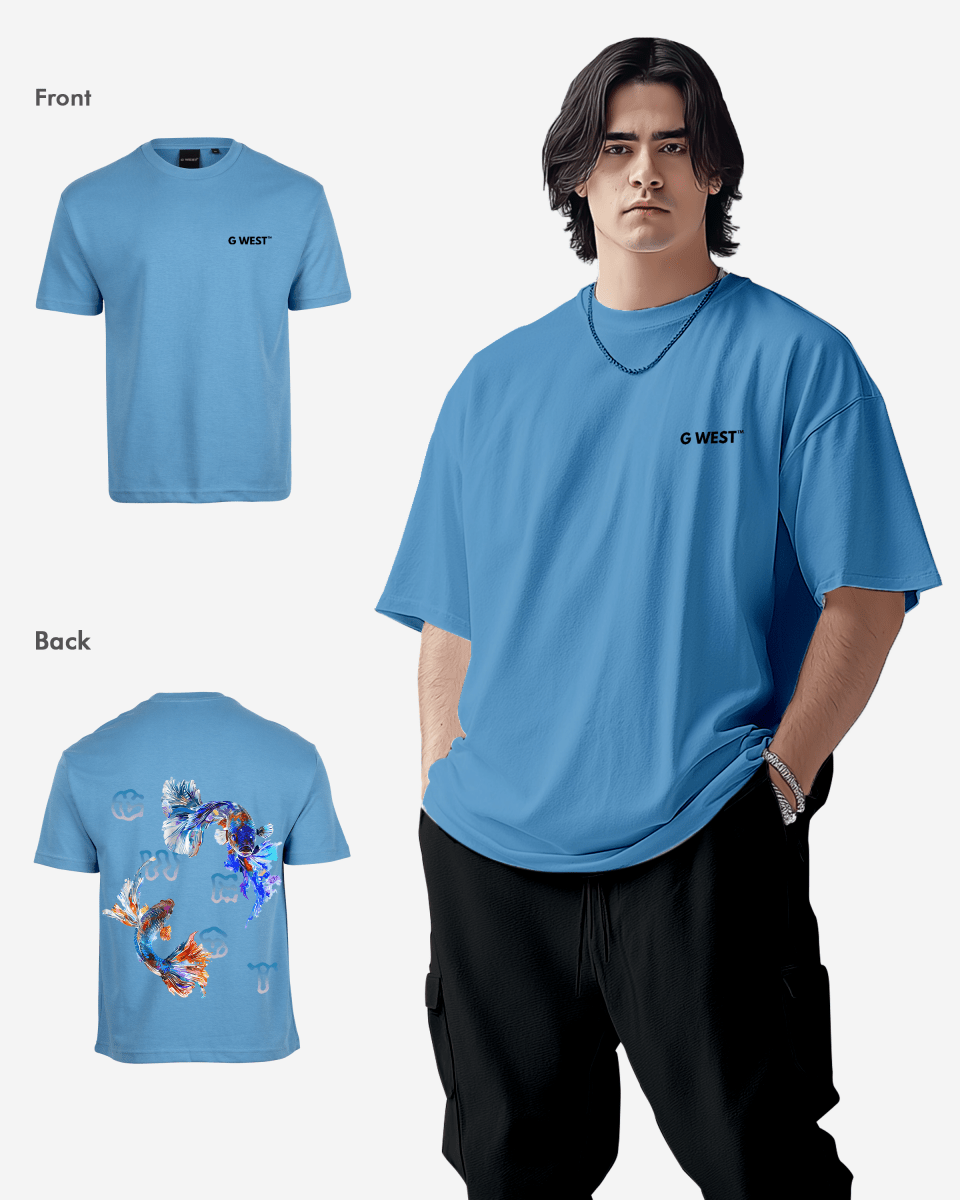 G West Mens Oversized Fish Lifestyle T Shirt
