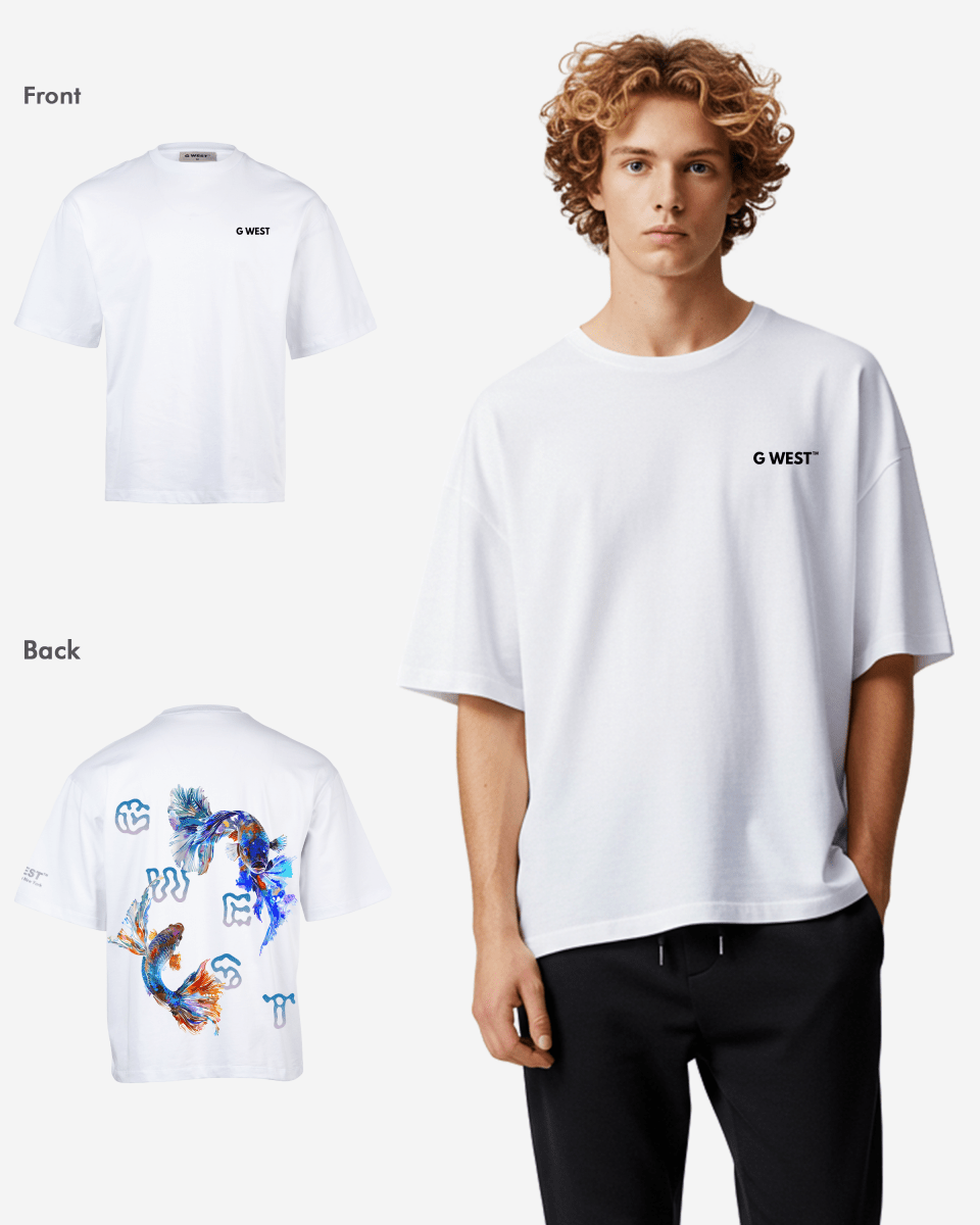 G West Mens Oversized Fish Lifestyle T Shirt