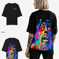G West Womens Oversized Flaming Zombie Tee