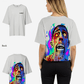 G West Womens Oversized Flaming Zombie Tee