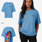 G West Womens Oversized Flaming Zombie Tee