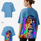 G West Womens Oversized Flaming Zombie Tee