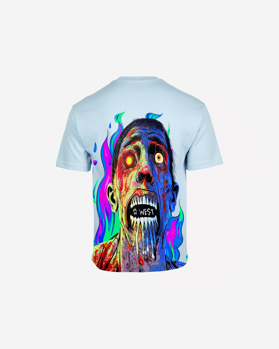 G West Mens Oversized Flaming Zombie Tee