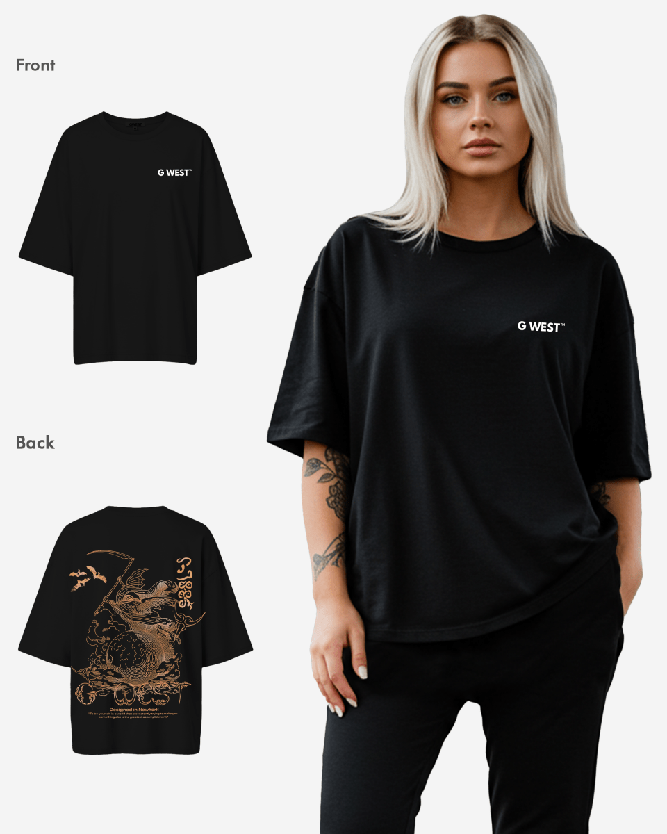 G West Womens Oversized Gratitude Reaper Tee
