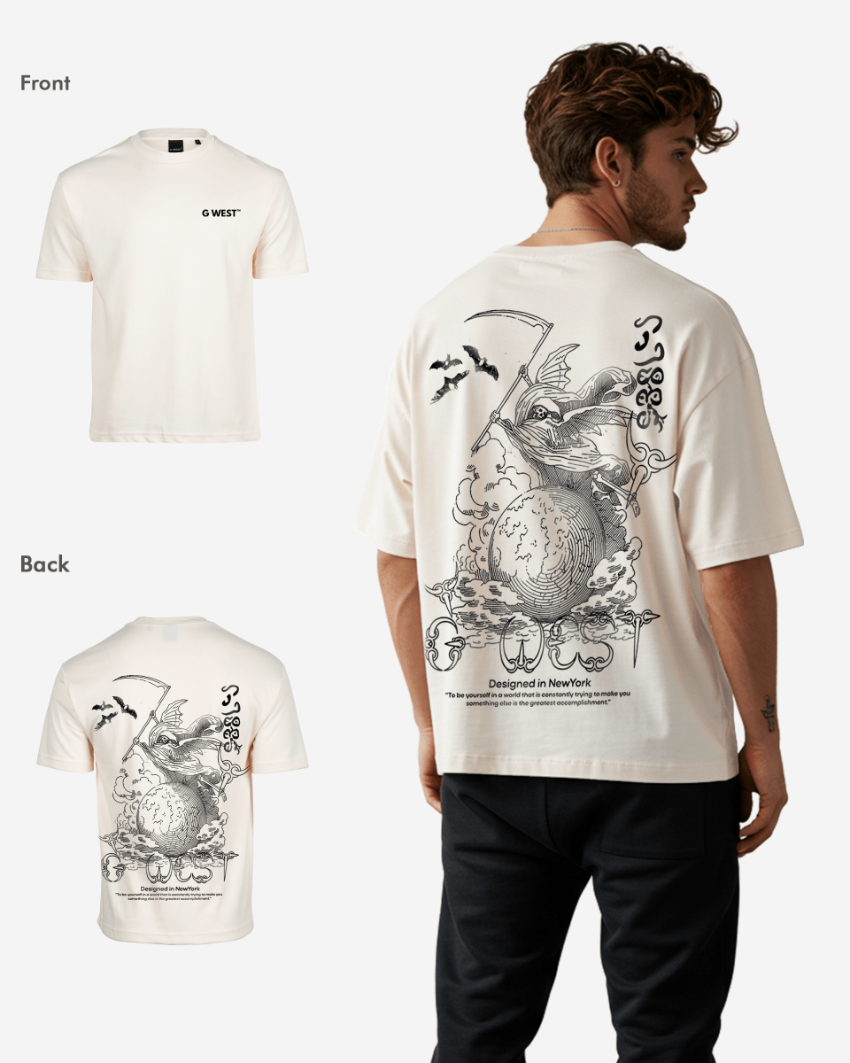 G West Oversized Gratitude Reaper T-Shirt Mens