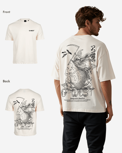 G West Oversized Gratitude Reaper T-Shirt Mens