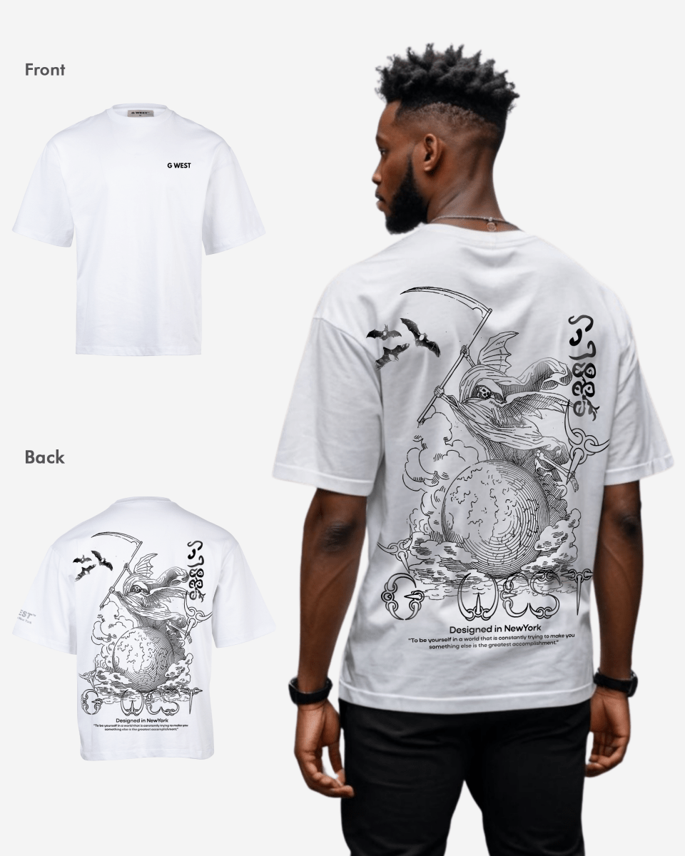G West Oversized Gratitude Reaper T-Shirt Mens
