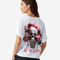 G West Womens Oversized Ice Cream Skull Tee