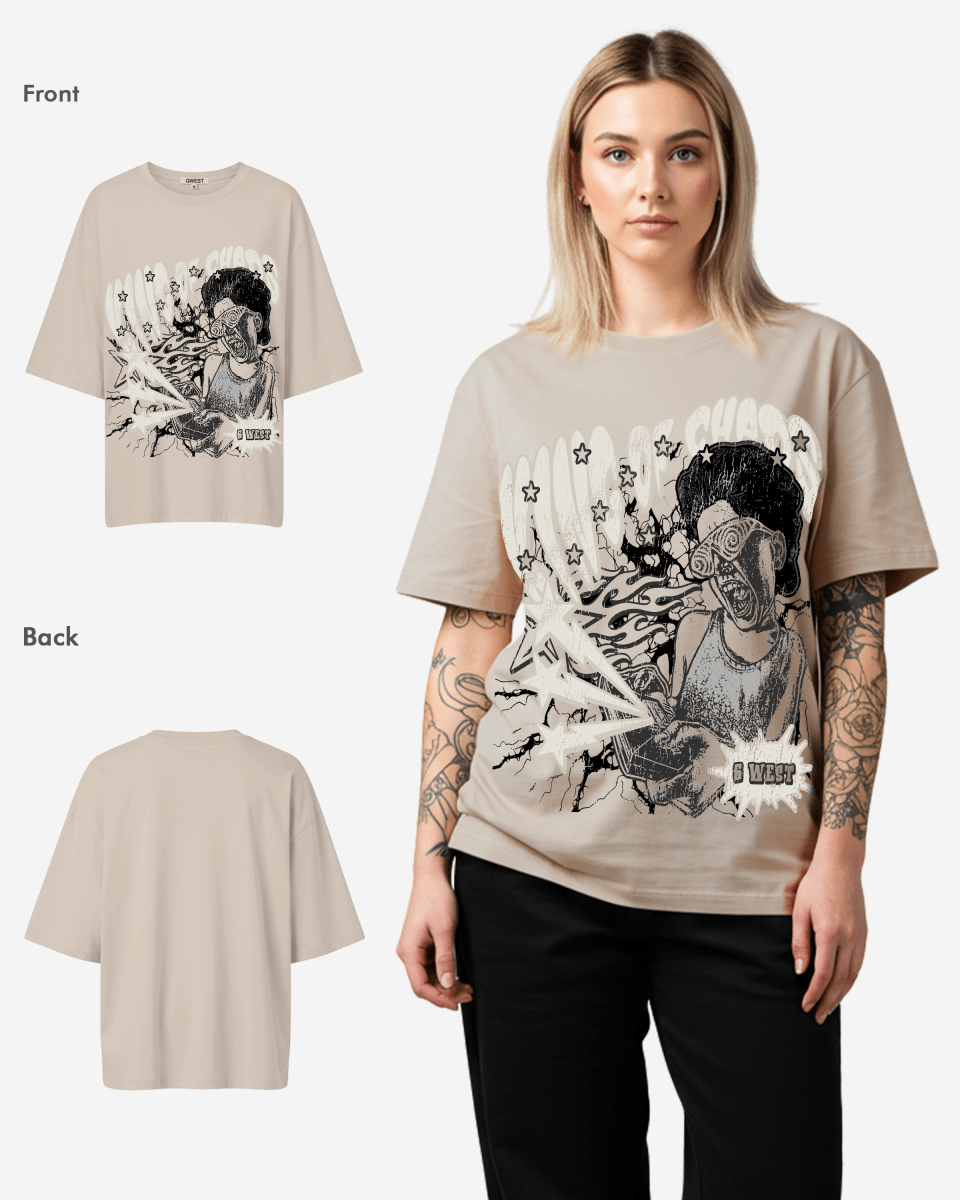 G West Womens Oversized King Of Chaos T Shirt