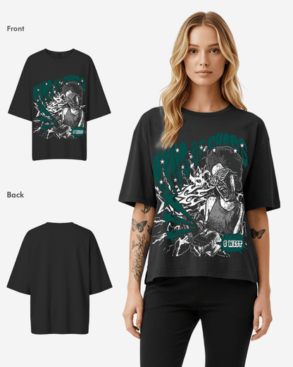 G West Womens Oversized King Of Chaos T Shirt